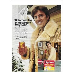 Vintage Print Ad 1979 Lipton Tea Bags Don Meredith